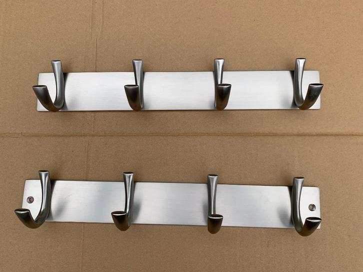 Roestvrijstalen kapstokken (2x), Huis en Inrichting, Woonaccessoires | Kapstokken, Zo goed als nieuw, Wandhaken, Minder dan 100 cm