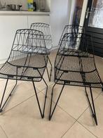 4 design draadstoelen stoelen eetkamer, Ophalen, Modern Design, Zwart, Zo goed als nieuw