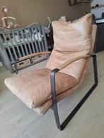fauteuil lex cognac leer, Huis en Inrichting, Fauteuils, Ophalen, Gebruikt, 50 tot 75 cm, Leer