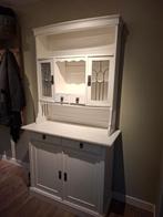 Brocante, Landelijke, Wand Buffetkast., Huis en Inrichting, Kasten | Buffetkasten, Ophalen, Gebruikt, 200 cm of meer, Glas