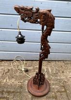 Oude Chinese Drakenlamp - antiek brocante landelijk hout, Huis en Inrichting, Gebruikt, 50 tot 75 cm, Antiek brocante, Ophalen of Verzenden