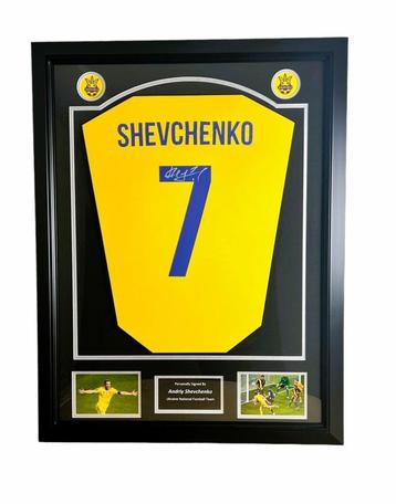 Andriy Shevchenko Gesigneerd Ingelijst Voetbalshirt Oekraïne