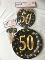 50e verjaardag decoraties: vlaggenlijn, prikkers, borden NEW, Ophalen of Verzenden, Nieuw