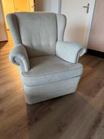 Mooie fauteuil (gebroken wit) met armleuninghoezen, Huis en Inrichting, Fauteuils, Ophalen, Gebruikt, Stof, 75 tot 100 cm