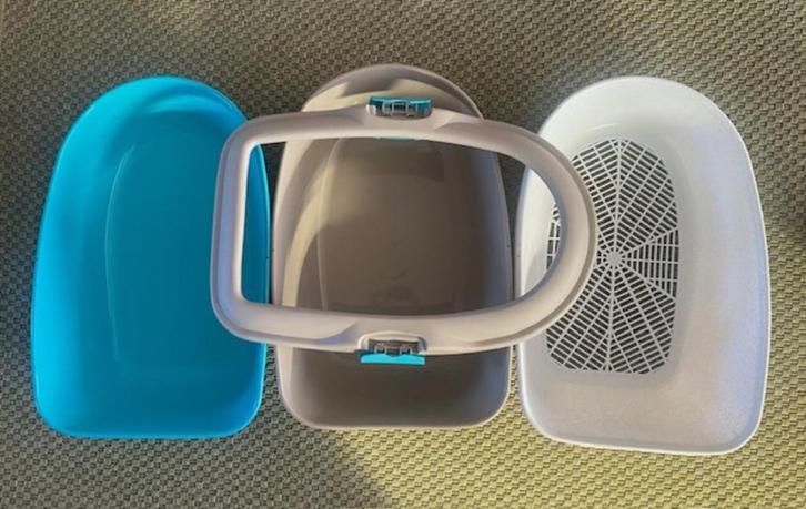 Kattenbak / kattentoilet met zeefsysteem 2 x NIEUW Taupe, Dieren en Toebehoren, Kattenbakken, Nieuw, Open, Ophalen