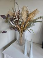 DRIED FLOWERS AND GLASS VASE FOR SALE, Ophalen, Zo goed als nieuw