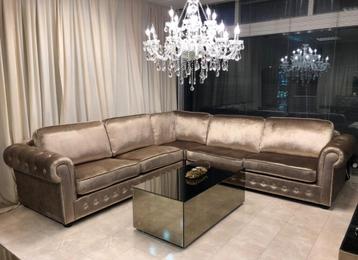 Velours hoekbanken velvet bankstellen eric kyster style €995 beschikbaar voor biedingen