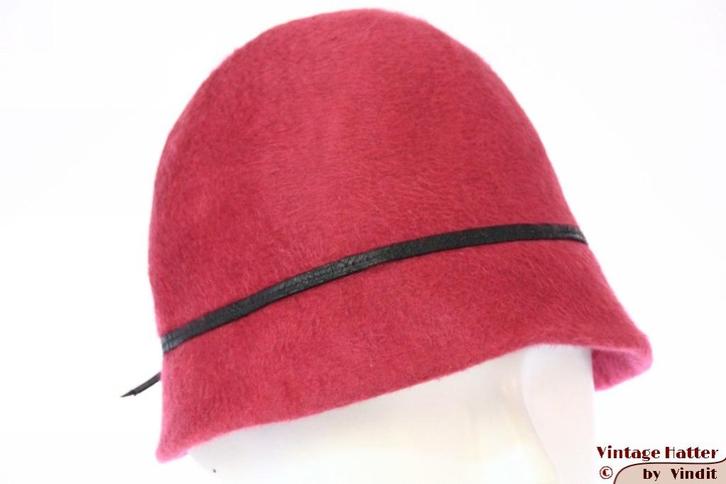 Vintage Dames cloche dophoed VEB oudroze haarvilt 54 = XS, Kleding | Dames, Hoeden en Petten, Gedragen, Hoed, 55 cm (S, 6⅞ inch) of minder