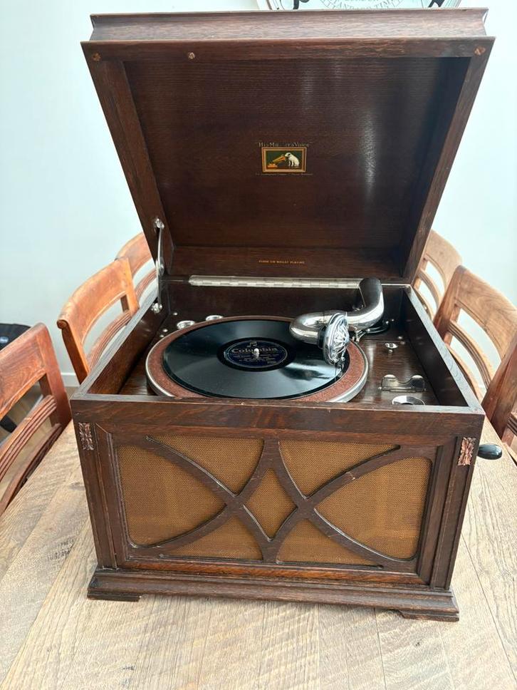 His Master’s Voice grammofoon – No. 5A. Antiek en werkend, Antiek en Kunst, Antiek | Tv's en Audio, Ophalen