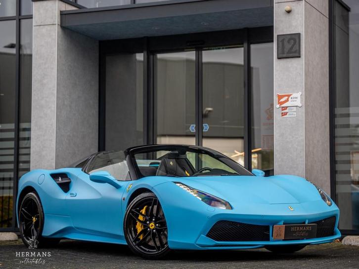 Ferrari 488 3.9 Spider HELE / Carbon / Blu Pozzi / Dealer ma, Auto's, Ferrari, Bedrijf, Te koop, ABS, Airbags, Airconditioning