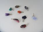 9 vintage hangers met zilver en edelsteen / natuursteen, Ophalen of Verzenden