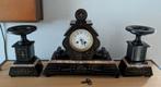 Antieke zwart marmeren schouw klokstel, Antiek en Kunst, Ophalen