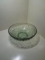 Vintage A.D. Copier Neerlandia' Dessertschaal,Groen Persglas, Ophalen of Verzenden
