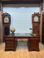 Engels bureau massief mahoniehout groen leer, Antiek en Kunst, Ophalen