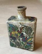 Antieke Perzische Qajar fles van keramiek floraal decor, Antiek en Kunst, Verzenden