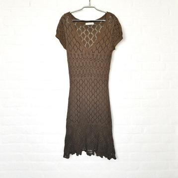Ekseption Jurk Maat M Bruin Gebreid Gehaakt Midi Boho beschikbaar voor biedingen