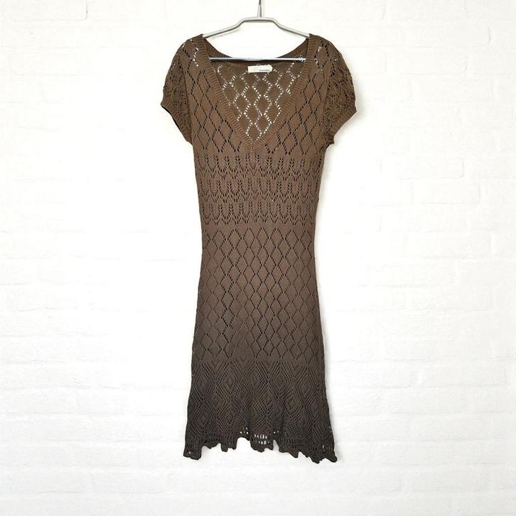 Ekseption Jurk Maat M Bruin Gebreid Gehaakt Midi Boho, Kleding | Dames, Jurken, Zo goed als nieuw, Maat 38/40 (M), Bruin, Onder de knie