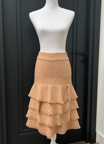 Nieuw! H&M bruin / beige Tweed rok maat 34 - XS beschikbaar voor biedingen