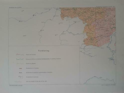 B110/ Plattegrond Zuid Oost België op 1-7-1817 Litho 1930, Antiek en Kunst, Kunst | Litho's en Zeefdrukken, Ophalen of Verzenden