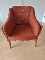Vintage Salonstoel Steenrood Rotan, Ophalen, Gebruikt, Minder dan 75 cm, Vintage