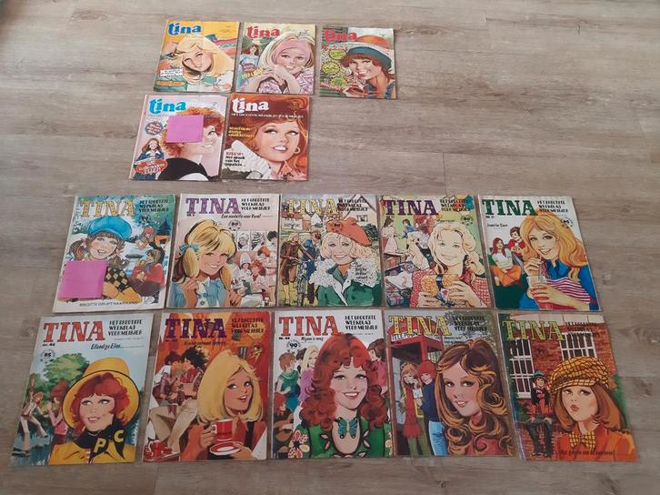 10 Tina tijdschriften uit jaargang 1973 + 5 Tina's uit 1977, Boeken, Stripboeken, Gelezen, Meerdere stripboeken, Ophalen of Verzenden
