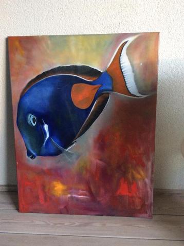 Schilderij modern visje beschikbaar voor biedingen