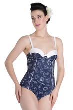 Hell Bunny Vixen Retro Badpak "Marin" - Maat 34 / XS - NIEUW, Nieuw, Badpak, Hell Bunny, Verzenden