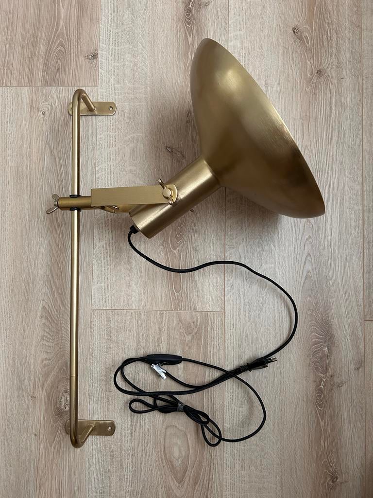 Dutchbone Karish Wandlamp - Messing - Verstelbaar, Ophalen, Zo goed als nieuw, Metaal