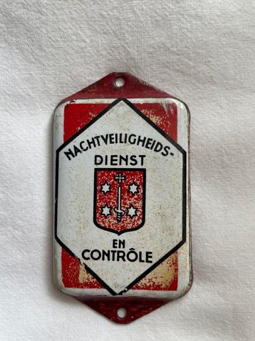 Nacht veiligheidsdienst emaille plaatje. Haarlem. Antiek beschikbaar voor biedingen