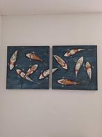 Koi Karper Tweeluik., Ophalen, Minder dan 50 cm, Zo goed als nieuw, Schilderij