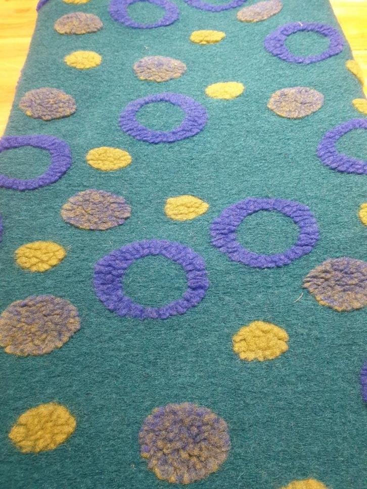 Wol petrol cirkels, Hobby en Vrije tijd, Stoffen en Lappen, Nieuw, Wol, 120 cm of meer, 200 cm of meer, Ophalen of Verzenden