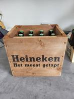 Heineken houten krat met retro bruine flessen, Verzamelen, Ophalen, Nieuw, Heineken
