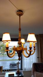 Vintage Houten Kroonluchter met Kapjes, Ophalen, Gebruikt, Hout, Vintage