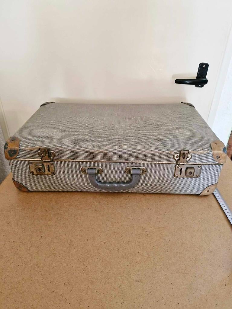 Antieke koffer,"Goede Reis!" Koninklijke Zeelandia,Zierikzee, Antiek en Kunst, Curiosa en Brocante, Ophalen of Verzenden