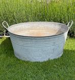 Brocante oude ronde zinken teil ( doorsnede 67 cm ), Verzenden