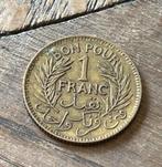 1 Franc 1945 Tunesie, Ophalen of Verzenden, Overige landen, Losse munt
