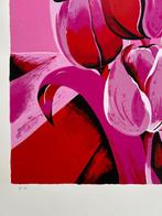 Zeefdruk Derox - Roze tulpen, Antiek en Kunst, Kunst | Litho's en Zeefdrukken, Verzenden