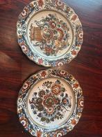 Delfts Blauw Wandbord Polychroom Bloemenmand, Ophalen