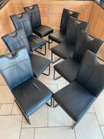 8 RVS , vol leren schwingstoelen € 150,- p stuk, Huis en Inrichting, Stoelen, Ophalen, Zwart, Zo goed als nieuw, Metaal