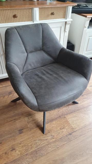 Draaibare fauteuil (vintage grijs lederlook)  beschikbaar voor biedingen