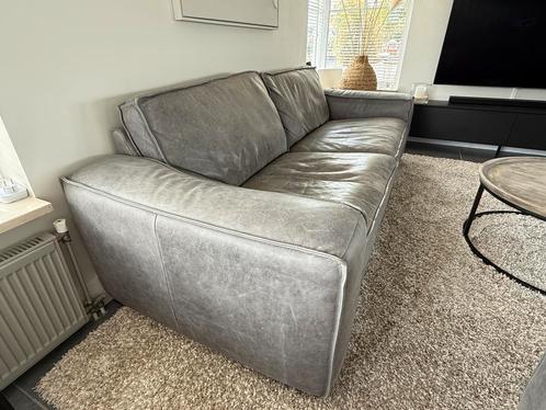 Leren bank - Stoer en comfortabel!, Huis en Inrichting, Banken | Bankstellen, Gebruikt, Rechte bank, Driepersoons, 200 tot 250 cm