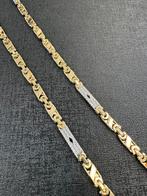 14k Gouden Iced Valentino Ketting, Sieraden, Tassen en Uiterlijk, Kettingen, Nieuw, Ophalen of Verzenden, Met edelsteen, Goud