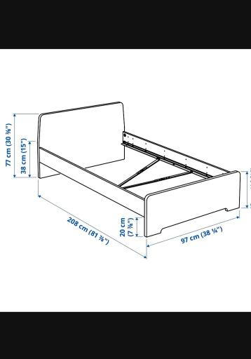Wit IKEA Bed 90x200. - afbeelding 3