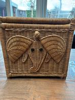 Vintage rotan mand olifant, Ophalen of Verzenden, Gebruikt, Rond, Riet