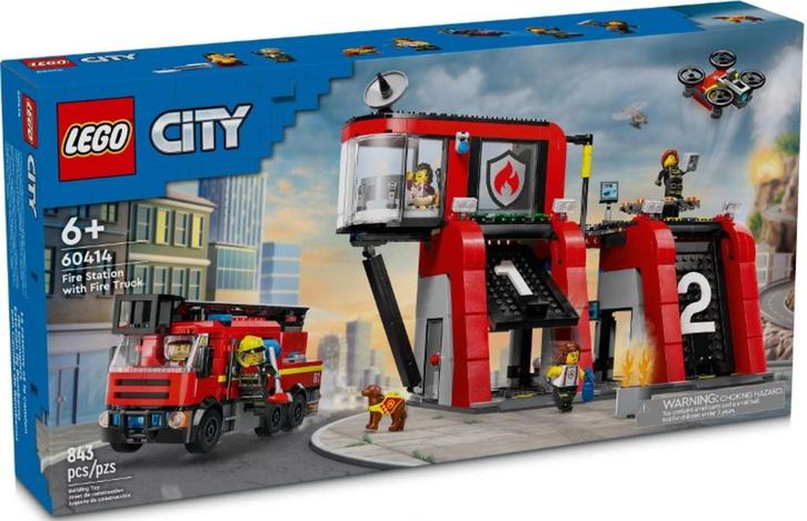 Lego City 60414 Fire Station with Fire Truck, Kinderen en Baby's, Speelgoed | Duplo en Lego, Nieuw, Lego, Complete set, Ophalen of Verzenden