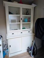 Witte buffetkast / vitrinekast met schuifdeuren jaren 30, Ophalen, Zo goed als nieuw, 25 tot 50 cm, 200 cm of meer