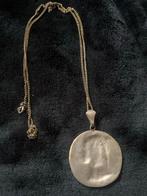 Zilveren ketting met vintage hanger, Ophalen of Verzenden, Gebruikt, Zilver, Met hanger