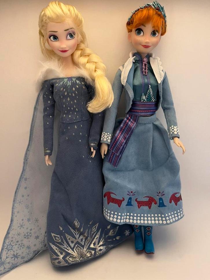 Frozen Elsa & Anna poppen Olaf's Frozen Adventure ZGAN, Verzamelen, Disney, Zo goed als nieuw, Overige typen, Overige figuren