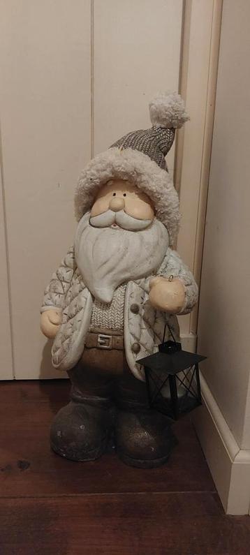 Beeld Grote kerstman 61 cm met lantaarn kerst  kerstfeest beschikbaar voor biedingen