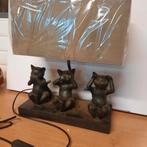 Poezenlamp Horen Zien en Zwijgen Kattenlamp Nieuw, Ophalen of Verzenden, Nieuw, Minder dan 50 cm